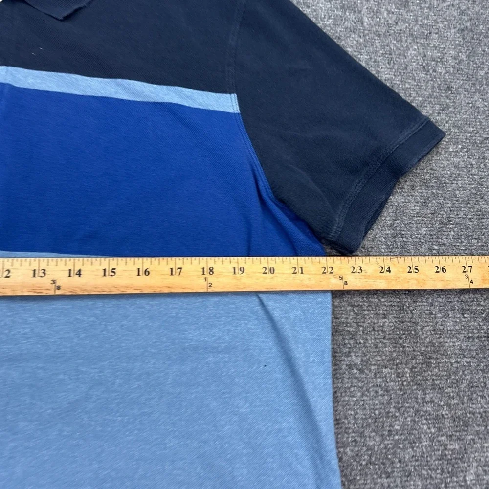 Banana Republic Polo Shirt Mens Size XL Blue Striped‎ Casual Short Sleeve